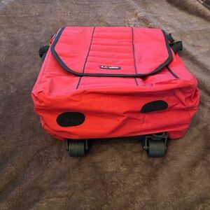 Red Rolling Bag with Black Accents